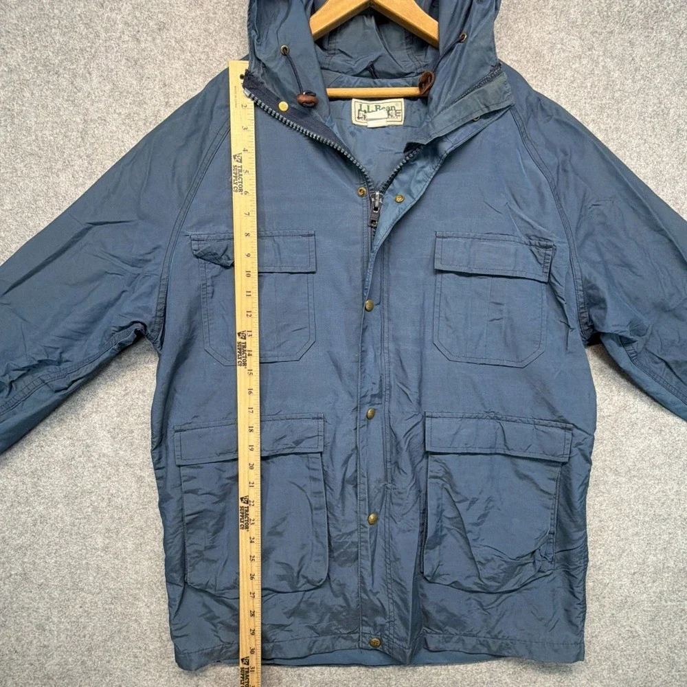 Vintage LL Bean Jacket Mens XL Blue Baxter State Parka Hooded Made In USA
